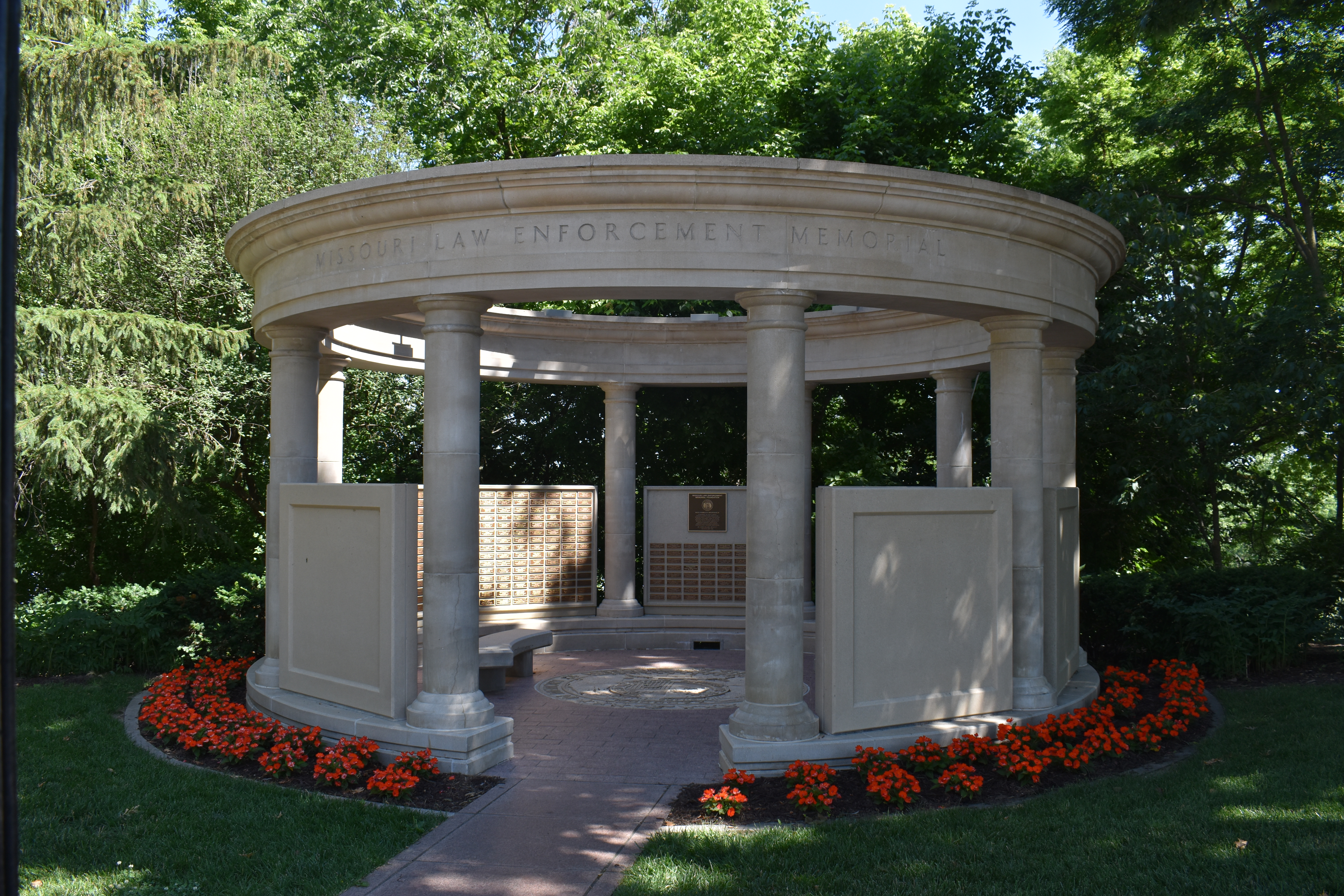 Missouri Law Enforcement Memorial next to the missouri state capitol